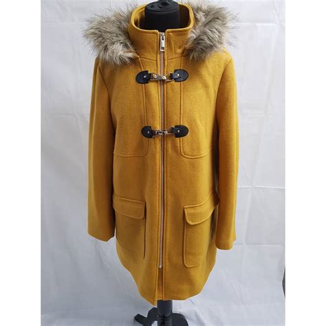 New look belted camel coat size uk10. M&S Petite Faux Fur Yellow Duffle Coat M&S Marks & Spencer ...