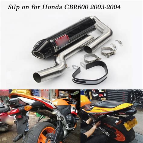 For Honda Cbr600 2003 2004 Motorcycle Full Exhaust System Silp On For