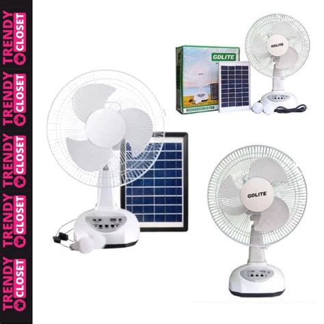 Solar Electric Fan With Charger And 2 Bulbs Direct 220v Solar Panel