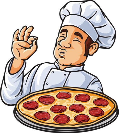 Pizza Chef Man Cartoon Character 20003555 Vector Art At Vecteezy