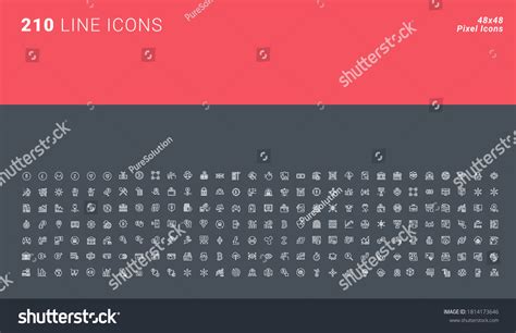 Pixel Perfect Icon Set Graphic Web Stock Vector Royalty Free