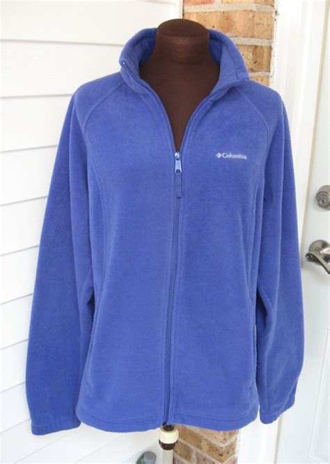 Women Periwinkle Blue Fleece Zip Up Jacket By Columbia Sportswear