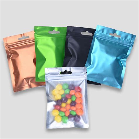 Resealable Front Clear Zip Bags Aluminum Foil Mylar Lock Pouches Food