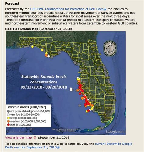 Current Red Tide Map Florida Free Printable Maps