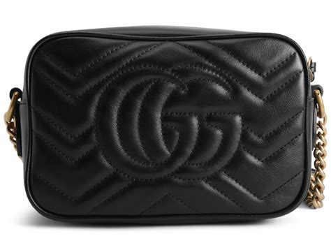 Gucci Gg Marmont Camera Bag Matelasse Mini Black