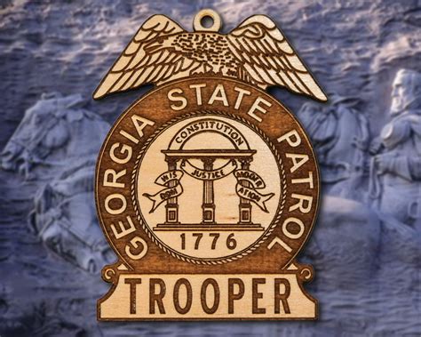 Personalized Wooden Georgia State Police Badge Or Shoulder Etsy