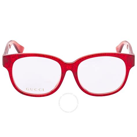 Gucci Red Glitter Ladies Eyeglasses Gg0040oa004 Gucci Sunglasses
