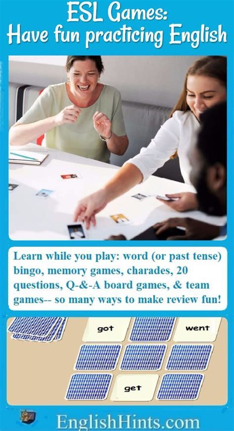 Resources include printables, quizzes and games, listening, reading, writing, songs, videos, grammar and vocabulary. ESL Games | Esl games, Esl teaching, Classroom games