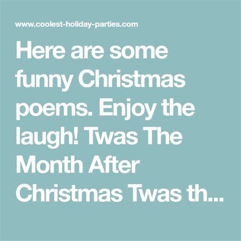 Here Are Some Funny Christmas Poems Enjoy The Laugh Twas The Month