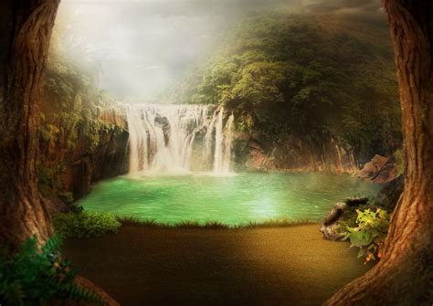 Free Images Background Waterfall Jungle Lake Flowers Mountains