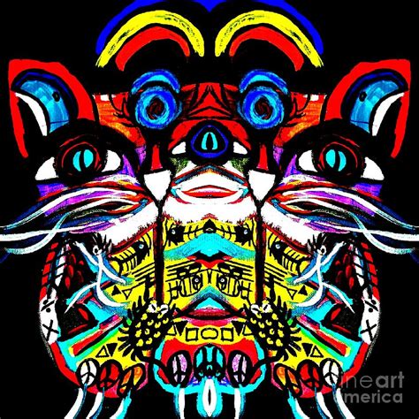Psychedelic Hippie Cat Painting By Scott D Van Osdol Fine Art America