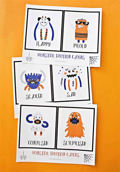 And more… you can use these activities and emotions and feelings theme to teach your children how to react to their emotions too. PRINTABLE MONSTER EMOTION CARDS FOR KIDS | Emotion cards, Monster emotions, Emotion cards for kids