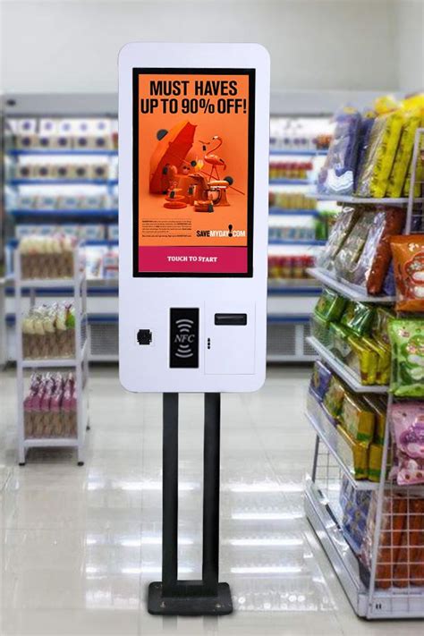 Floor Standing 27 Inch Touch Screen Self Order Payment Self Service