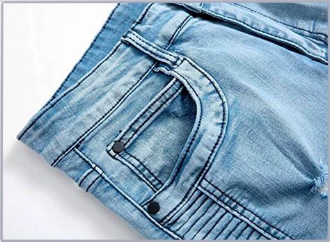 Mens Destroyed Biker Slim Fit Ripped Skinny Fashion Denim Jeans Pants Ebay
