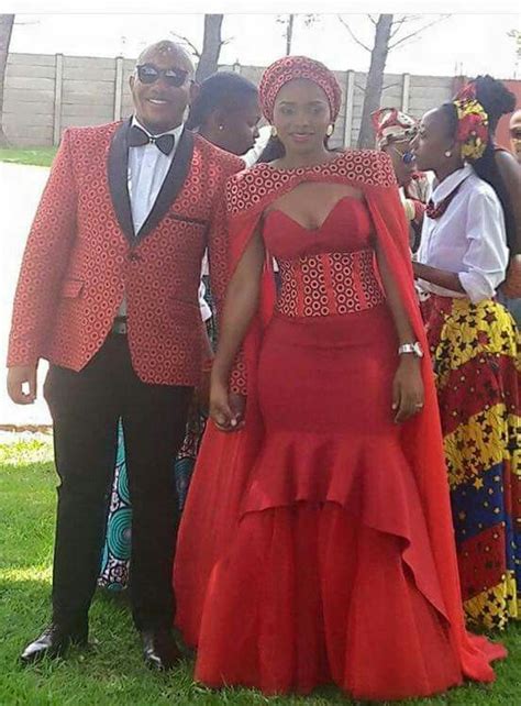 Red Traditional Wedding Dresses African Wax Prints