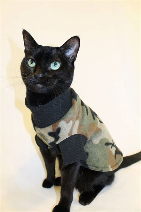 New Coolcats Camouflage Fleece Sleeveless Cat Shirt On