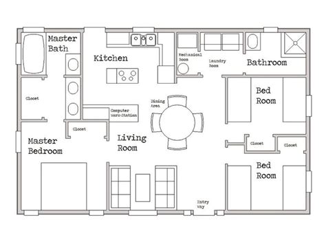 800 Sq Ft House Plans 3 Bedroom Cottage Floor Plans Small House