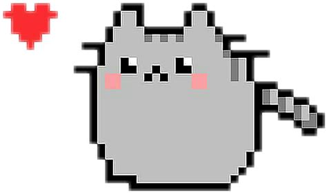 Cat Pusheen Pixelart Pixel Sticker By Rinkagome