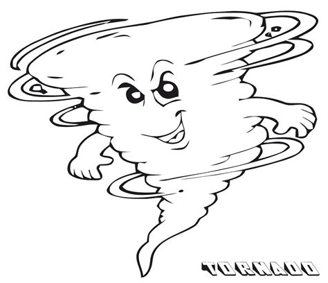 A hurricane watch is issued if the storm might reach land within 2 days. Happy Cartoon Tornado Coloring Page - Free Printable ...