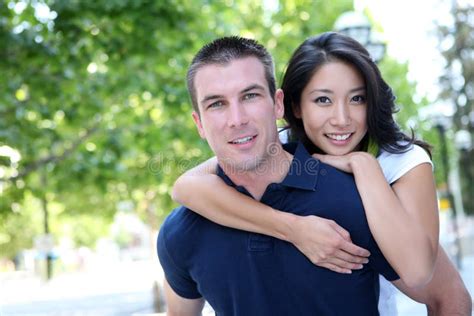 Attractive Interracial Couple In Love Stock Image Image Of Asian Happiness 10824129