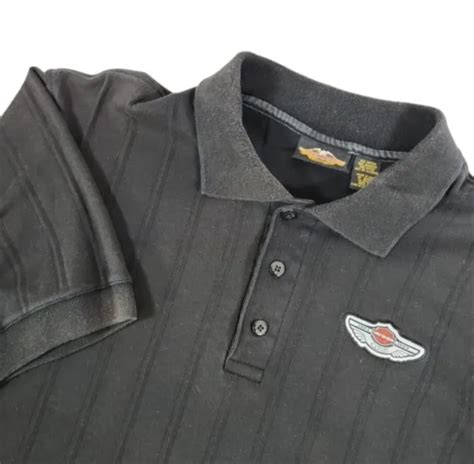 HARLEY DAVIDSON MENS L Th Anniversary Polo Shirt Short Sleeve Black