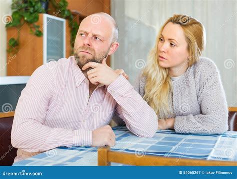 Loving Woman Consoling Depressed Man Stock Image Image Of Adult