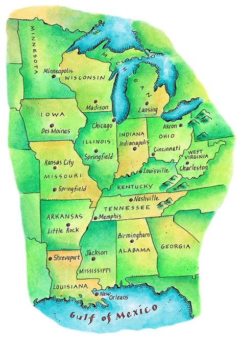 Map Of Central United States By Jennifer Thermes