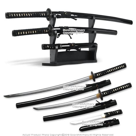 Handmade Sharp Last Samurai Sword Set W Engraved Kanji