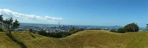 Panoramic View From The Top Of Mount Eden Auckland New Zealand By