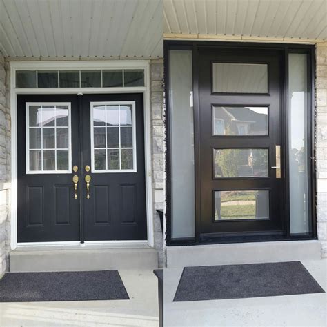 modern exterior door  multi point locks  door lites   side lites installed  toronto