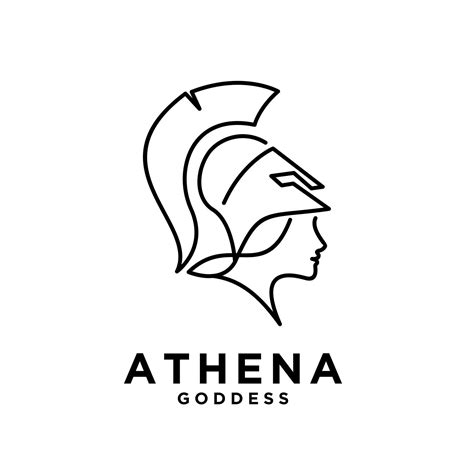 Premium Athena The Goddess Black Vector Icon Line Logo Illustration