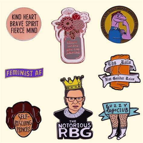 Perfect Quality Feminist Fist Judge Enamel Pins Custom Collection Period Female Empowerment Girl