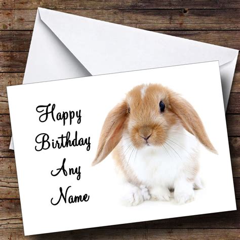 Cute Bunny Rabbit Personalised Birthday Card The Card Zoo