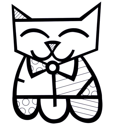 Desenho De Romero Britto Gato Feliz Para Colorir Tudodesenhos Images