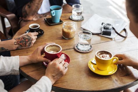 Group Of People Drinking Coffee Concept Stock Photo Image Of Carefree