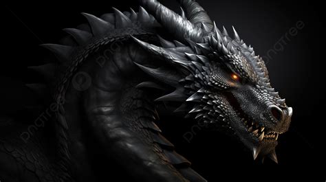 The Head Of A Dark Black Dragon Background Black Dragon Pictures