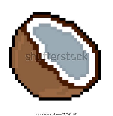 Coconut Pixel Art Style 32 Bit стоковая векторная графика без