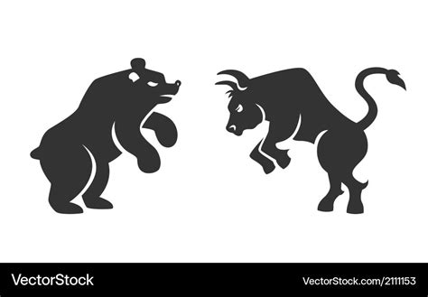 Bull And Bear Financial Icons Royalty Free Vector Image