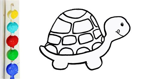 Cara Menggambar Dan Mewarnai Hewan Kura Kura Glitter Turtle Coloring