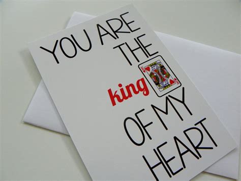 King Of Hearts Card Funny Romantic Card Valentines Day Card For Him 3