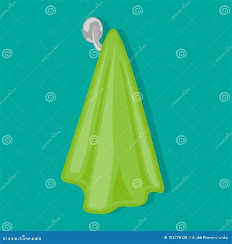 A Towel Weighs On The Towel Holder Vector Illustration Stock Vector