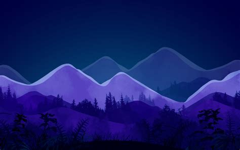 1440x900 Resolution Mountain Minimalist Night 1440x900 Wallpaper