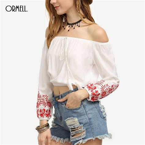 Ormell Women Cute Off The Shoulder 2016 Autumn Style New Tops Casual