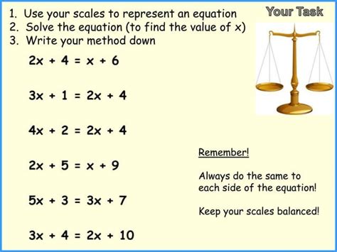 Solving Equations Using The Balancing Method