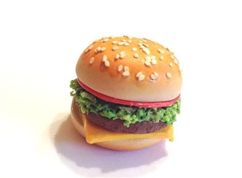 Cheeseburger Magnet Polymer Clay Magnet Miniature Food Etsy Clay
