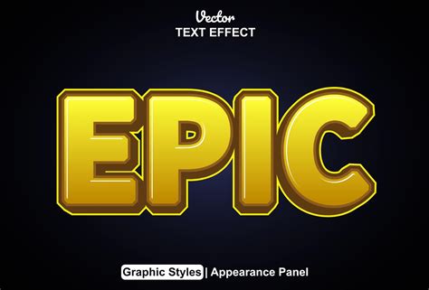 Epic Text Effect With Graphic Style And Editable 19257406 Vector Art