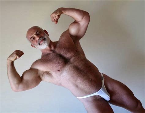 Bodybuilder Bulge Posing Trunks Vpl Mature Muscle In Thong
