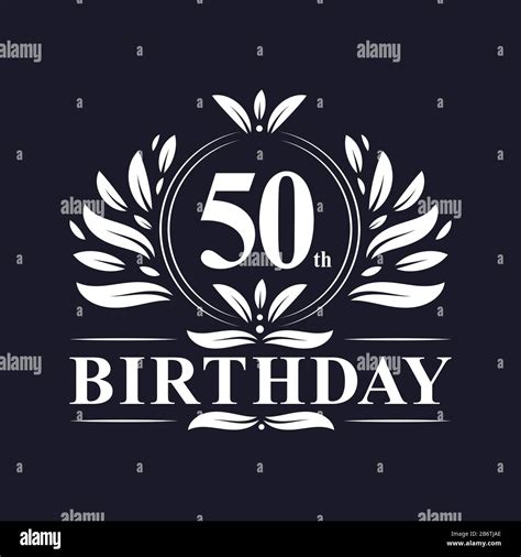 Celebración De 50 Cumpleaños Diseño De Logotipo De 50 Años De Lujo