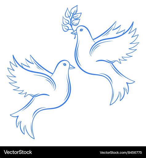 Doves Hand Drawn Dove Of Peace Royalty Free Vector Image