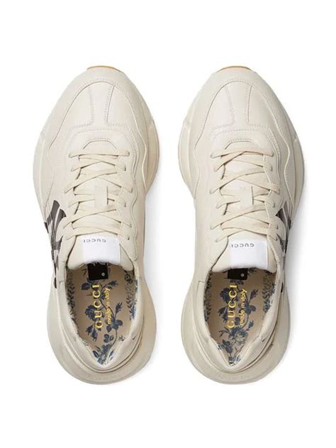 Gucci Mens Rhyton Sneaker With Ny Yankees Print In Neutrals Modesens